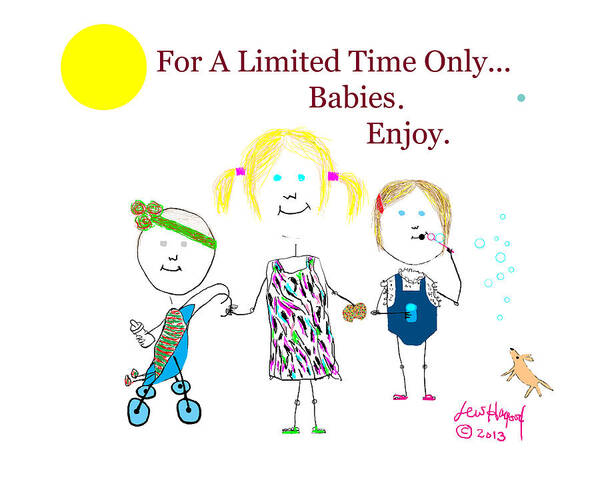 Hagood Art Print featuring the painting For A Limited Time Only...Babies. Enjoy. by Lew Hagood