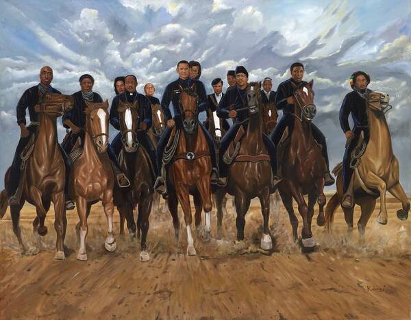 Horse Art Print featuring the painting Freedom Riders by Kolongi TheArtist