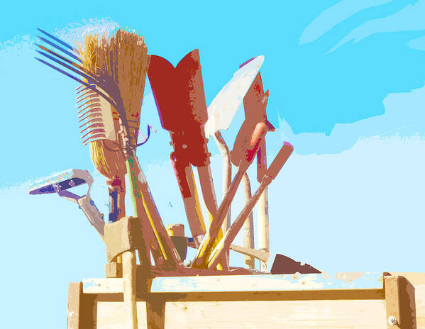 Gardening Implements Art Print featuring the digital art Gardening Implements by Jessica Levant