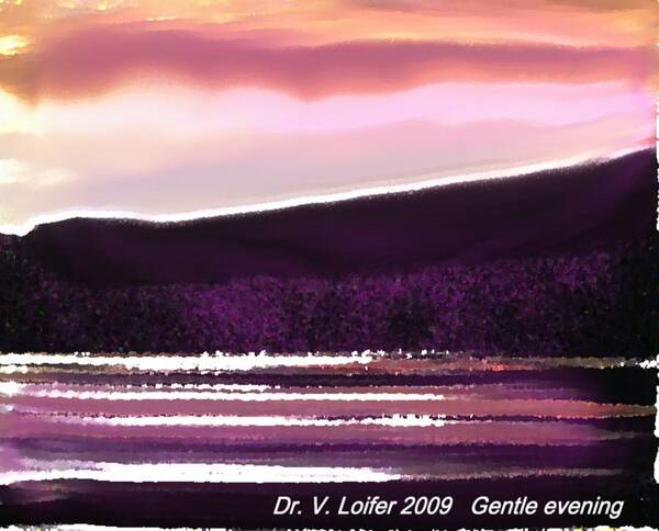 Landscape Art Print featuring the digital art Gentle evening by Dr Loifer Vladimir