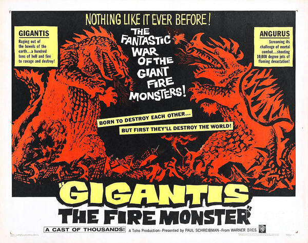 Vintage Art Print featuring the photograph Gigantis The Fire Monster by Action