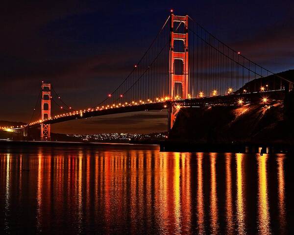 Golden Gate Bridge Art Print featuring the photograph Golden Glory by Dave Files