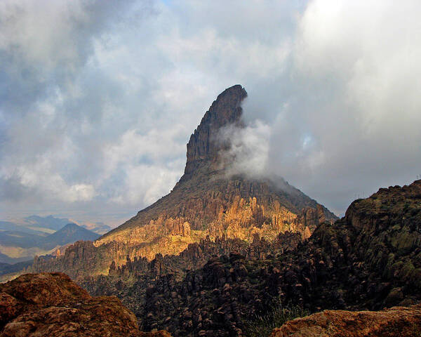 Landscape Art Print featuring the photograph Golden Needle by Hans Brakob