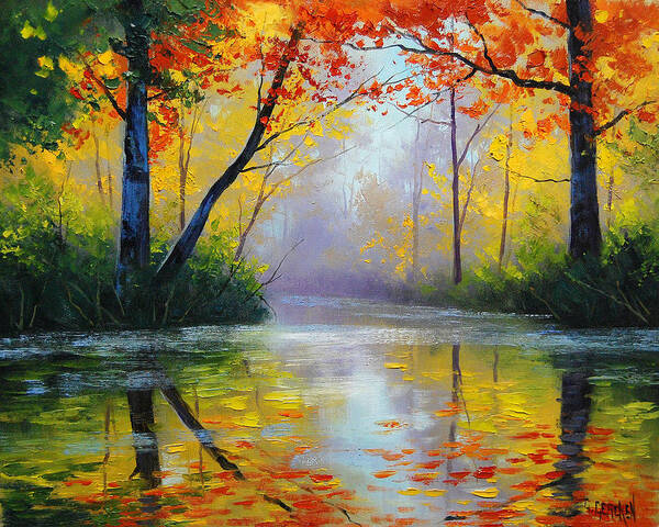  Art Print featuring the painting Golden River by Graham Gercken