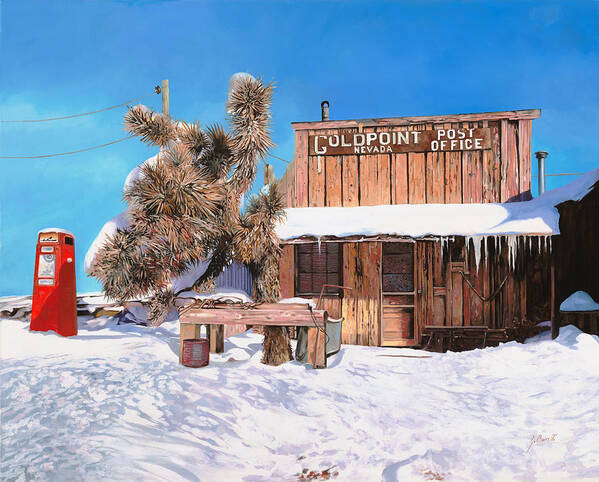 Gold Art Print featuring the painting GoldPoint-Nevada by Guido Borelli