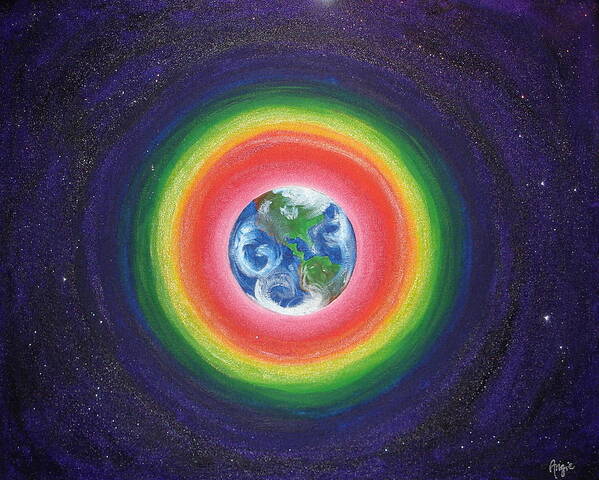 Mother Earth Art Print featuring the painting Healing Mother Earth by Angie Butler
