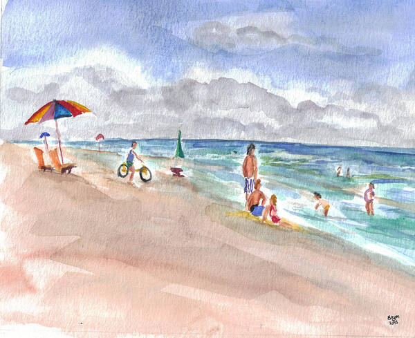 Hilton Art Print featuring the painting Hilton Beach Play by Clara Sue Beym