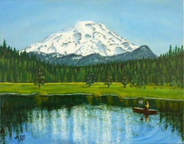 Hosmer Lake Art Print featuring the painting Hosmer Lake by Amelie Simmons