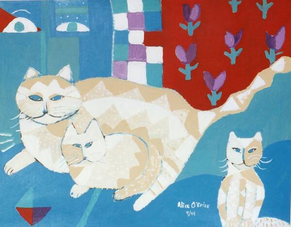 Cats Art Print featuring the painting House Cats by Allison Fauchier