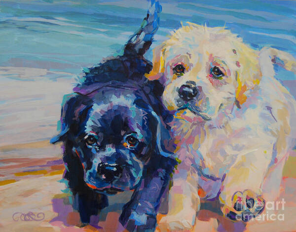 Pet Portrait Art Print featuring the painting Incoming by Kimberly Santini