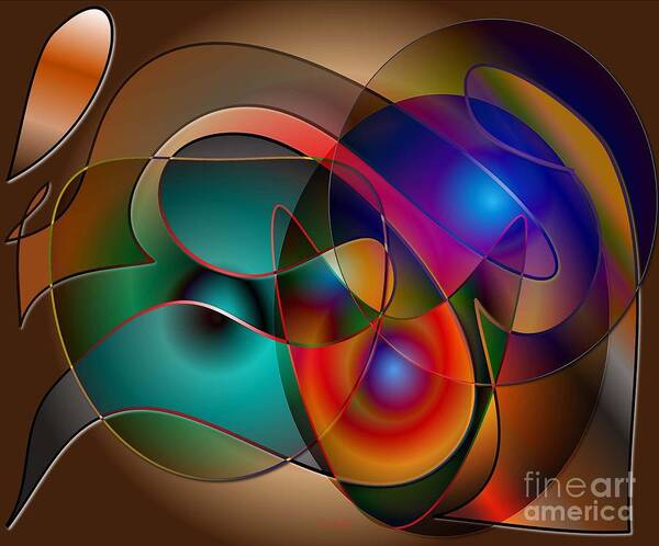  Digital Art Print featuring the digital art Intertwined by Iris Gelbart