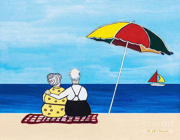 Couple Art Print featuring the painting Just The Two Of Us by Barbara McMahon