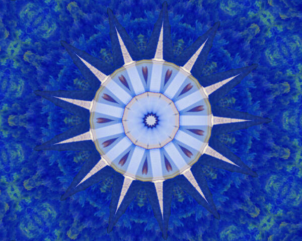 Kaleidoscope Art Print featuring the photograph Kaleidoscope Blue by Bill Barber