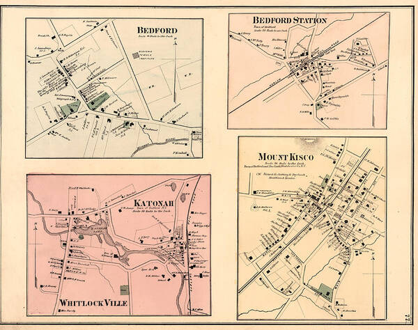 Katanoh Art Print featuring the drawing Katanoh, Town Of Bedford, N.y. - Mount Kisco by Litz Collection