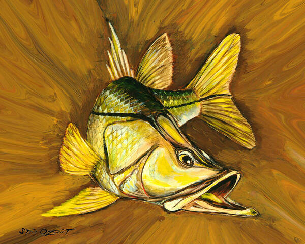 Snook Art Print featuring the painting Kelly B's Snook by Steve Ozment