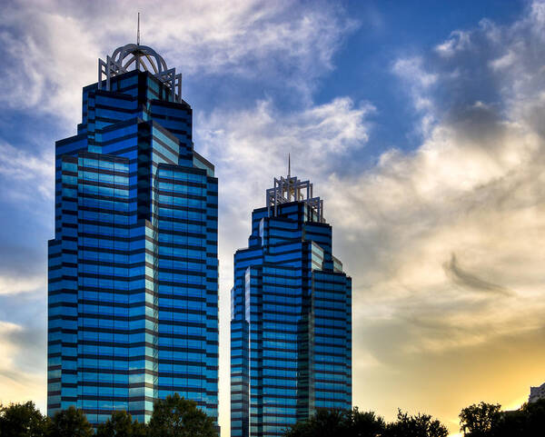 Atlanta Art Print featuring the photograph King and Queen Towers - Atlanta by Mark E Tisdale
