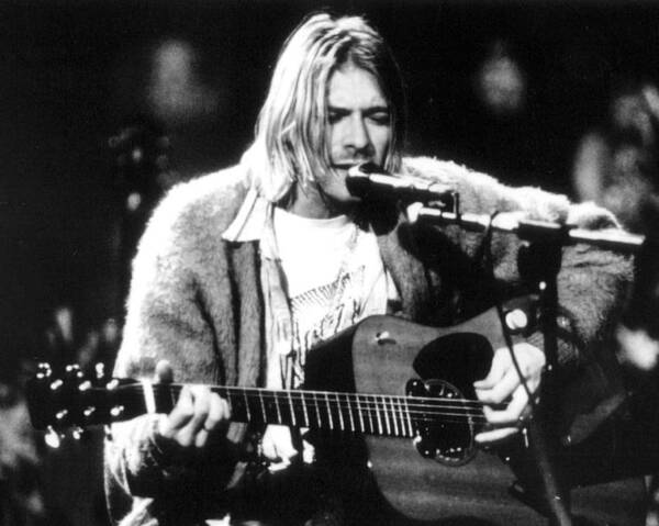 #faatoppicks Art Print featuring the photograph Kurt Cobain Singing And Playing Guitar by Retro Images Archive