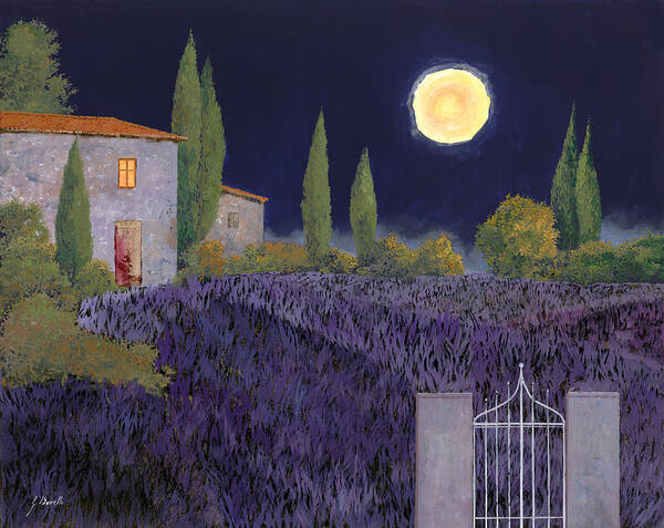 Tuscany Art Print featuring the painting Lavanda Di Notte by Guido Borelli