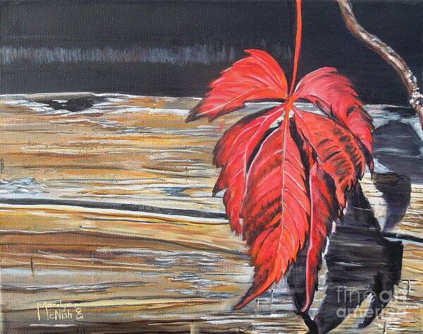 Leaf Art Print featuring the painting Leaf shadow by Marilyn McNish