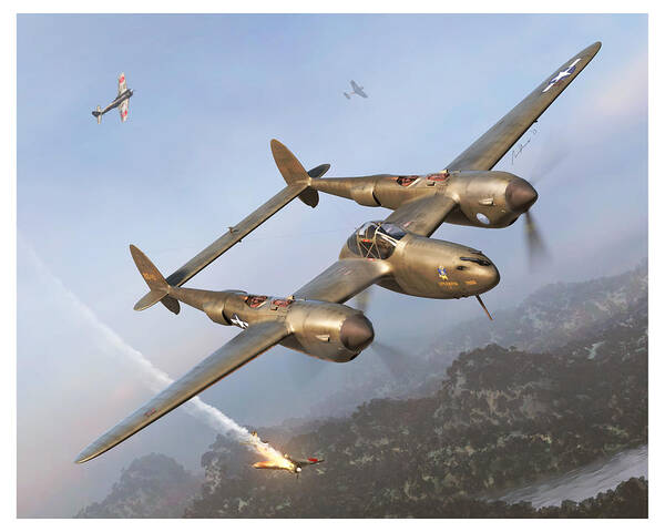 P-38 Art Print featuring the painting Little Butch by Adam Burch