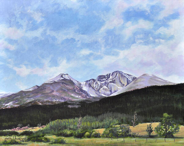 Longs Peak Art Print featuring the painting Longs Peak Vista by Craig Burgwardt