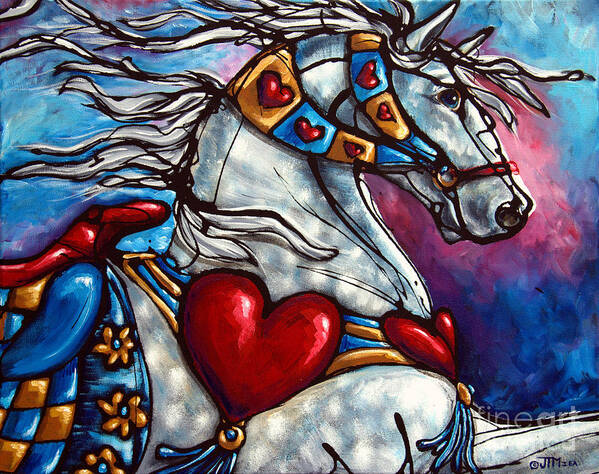 Horse Art Print featuring the painting Love Makes the World go Round by Jonelle T McCoy