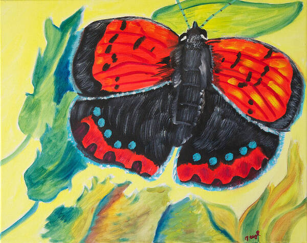 Butterfly Art Print featuring the painting Luminous by Meryl Goudey