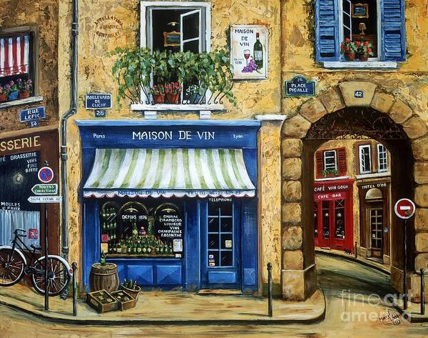 Wine Art Print featuring the painting Maison De Vin by Marilyn Dunlap