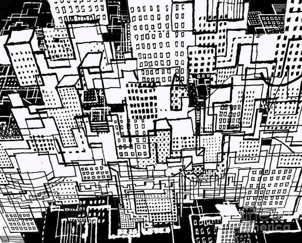 Manhattan Design Art Print featuring the drawing Manhattan 2 by Andy Mercer