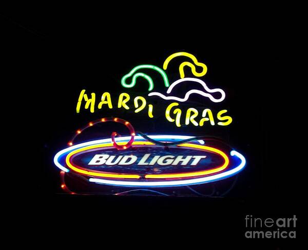  Art Print featuring the photograph Mardi Gras and Bud Light by Kelly Awad