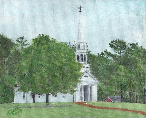 Green Art Print featuring the painting Martha Mary Chapel by Cliff Wilson