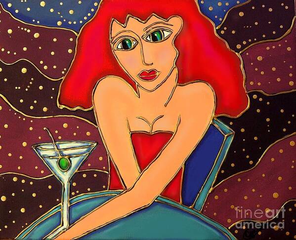 Cocktail Art Print featuring the painting Martini Dreams by Cynthia Snyder