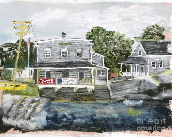 Millie's Art Print featuring the pastel Millie's Cafe by Francois Lamothe