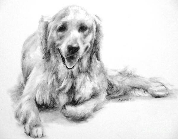 Dog Art Print featuring the drawing Miss Maddie by Meagan Visser