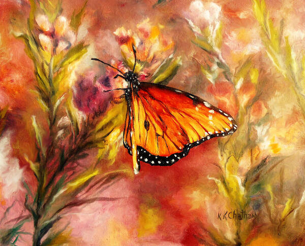 Monarch Beauty Framed Prints Art Print featuring the painting Monarch Beauty by Karen Kennedy Chatham