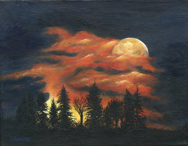 Full Moon Art Print featuring the painting Moon Rise Love Song by Catherine Howard