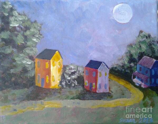 Landscape Art Print featuring the painting Moon Shadows by Susan Williams