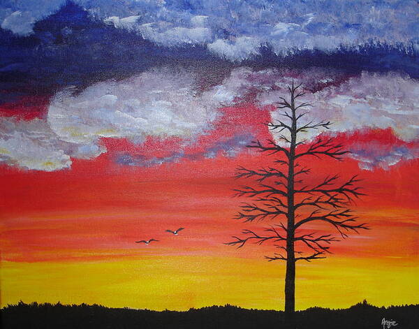 Sunrise Art Print featuring the painting Morning Flight by Angie Butler