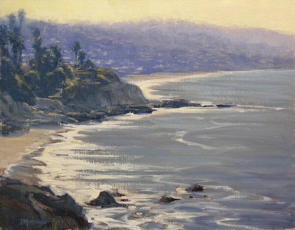 Laguna Beach Art Print featuring the painting Morning View Heisler Park by Joe Mancuso