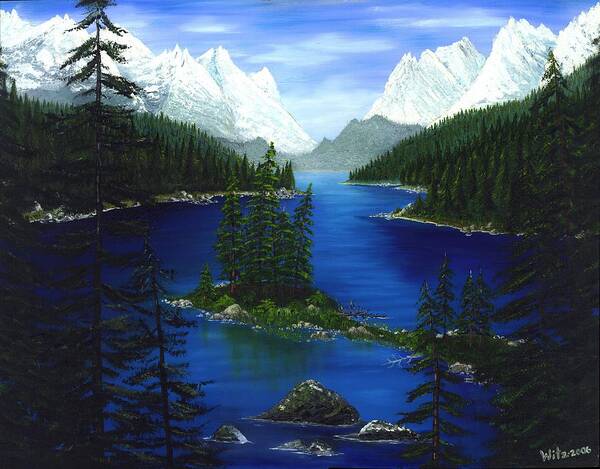 Mountain Art Print featuring the painting Mountain Lake Canada by Patrick Witz
