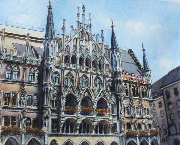 Munich Art Print featuring the painting Munich by Henrieta Maneva