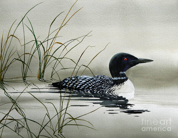 Loon Prints Art Print featuring the painting Nature's Serenity by James Williamson