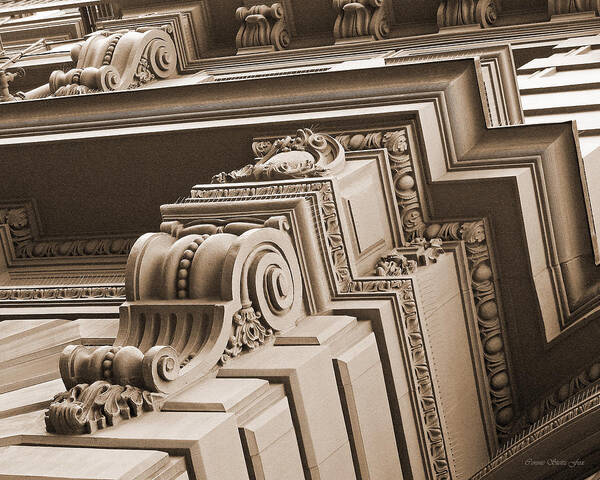 Sepia Art Print featuring the photograph Neo-Classical Architecture by Connie Fox