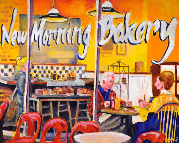 New Morning Bakery Art Print featuring the painting New Morning Bakery by Mike Bergen