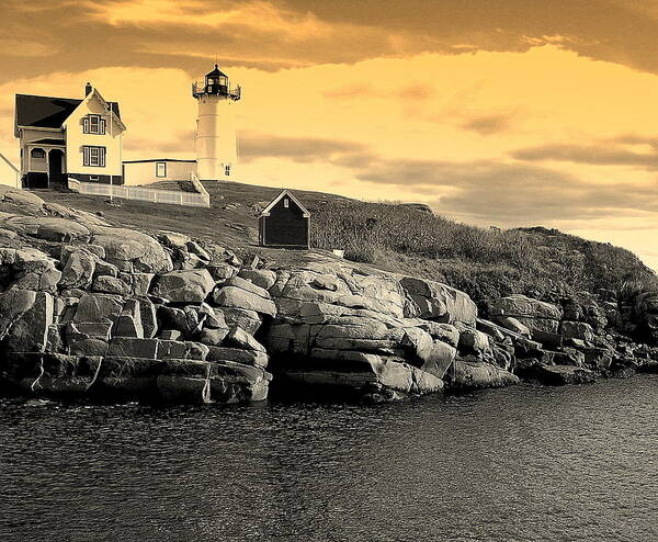 York Art Print featuring the photograph Nubble by Mim White