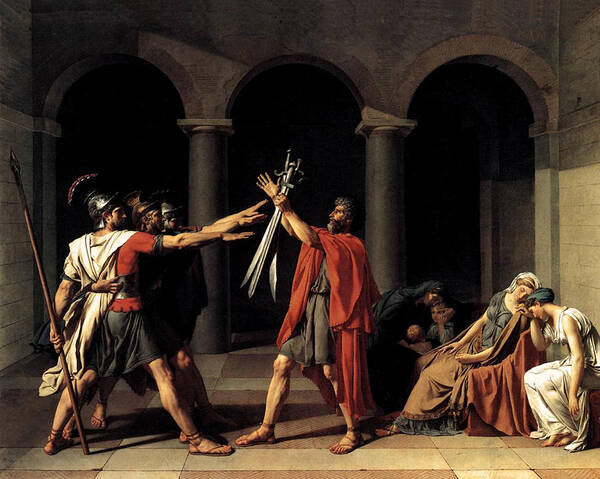 Oath Art Print featuring the painting Oath of the Horatii by Jacques Louis David
