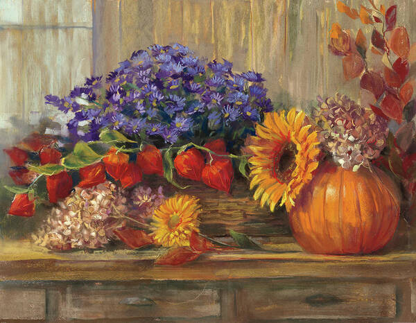 Autumn Art Print featuring the painting October Still Life by Carol Rowan