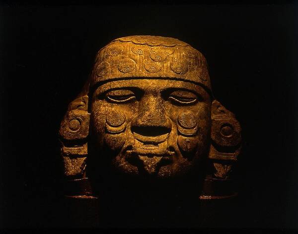 Pre-columbian Art Print featuring the photograph Olmeca Head by Guillermo Rodriguez