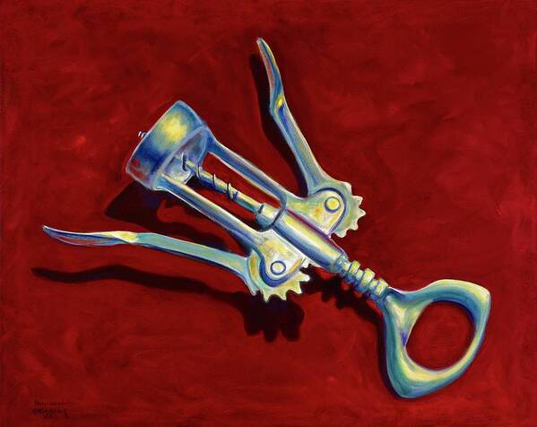 Corkscrew Art Print featuring the painting Open Open Open Red by Shannon Grissom