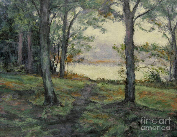 Autumn Morning Art Print featuring the painting Path to the Pond / Early Morning by Gregory Arnett